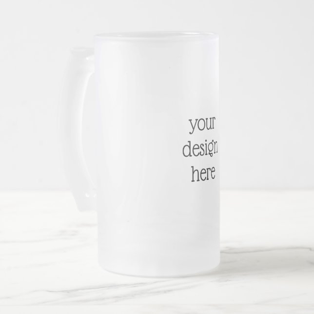 Personalized  frosted glass beer mug (Front Left)