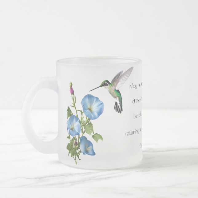 Personalized Frosted Hummingbird Mug (Left)