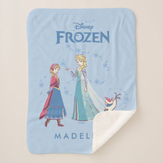 Personalized Frozen | Elsa, Anna & Olaf | Name Sherpa Blanket