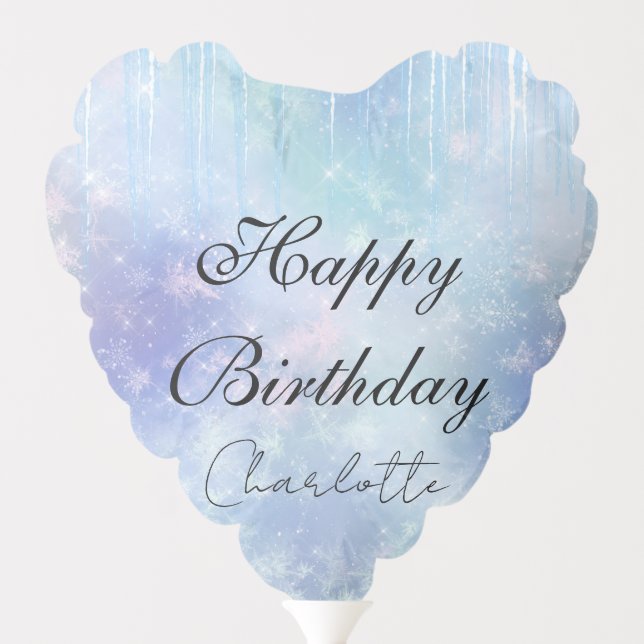Personalized Frozen Icicles Balloon (Back)