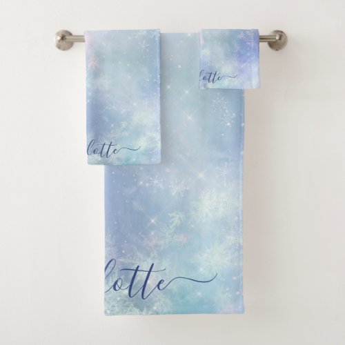 Personalized Frozen Icicles Bath Towel Set