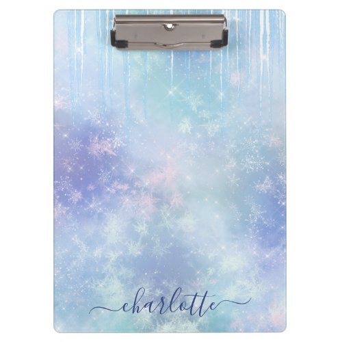 Personalized Frozen Icicles Clipboard
