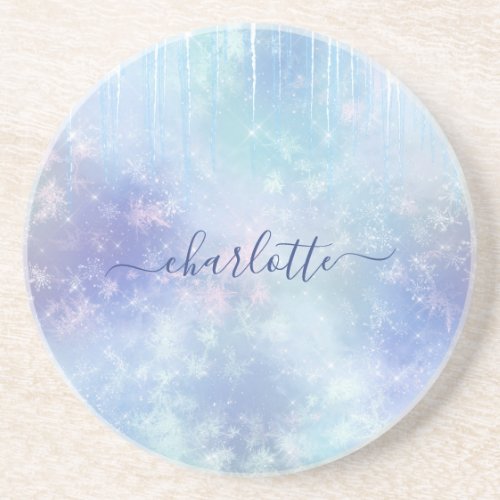 Personalized Frozen Icicles Coaster