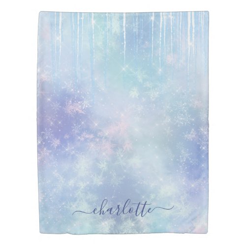 Personalized Frozen Icicles Duvet Cover