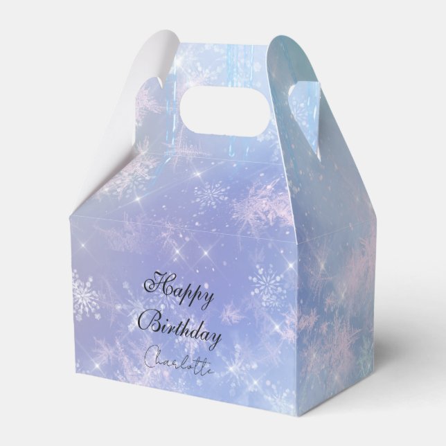 Personalized Frozen Icicles Favor Boxes (Back Side)