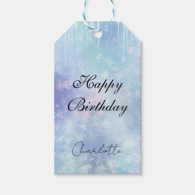 Personalized Frozen Icicles Gift Tags (Front)