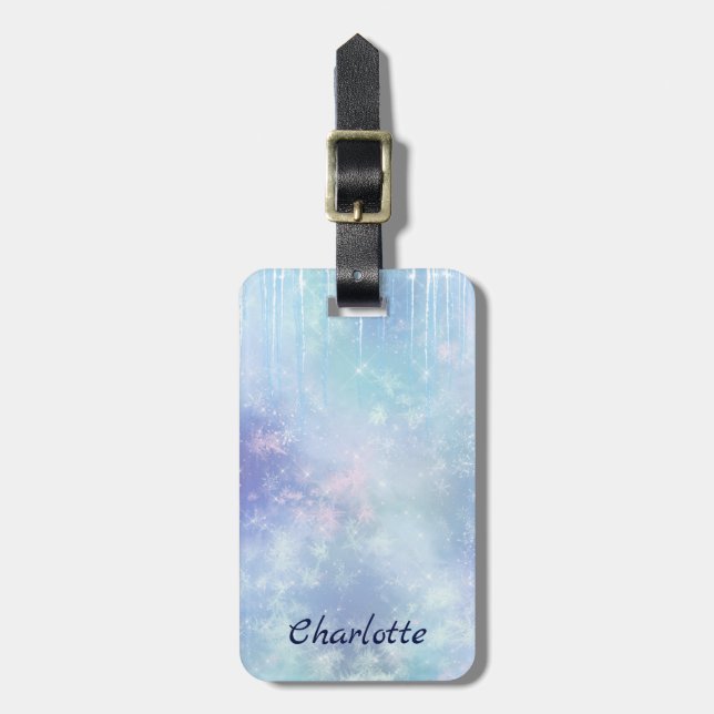 Personalized Frozen Icicles Luggage Tag (Front Vertical)