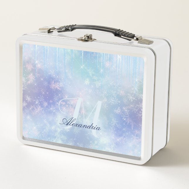 Personalized Frozen Icicles Metal Lunch Box (Front)
