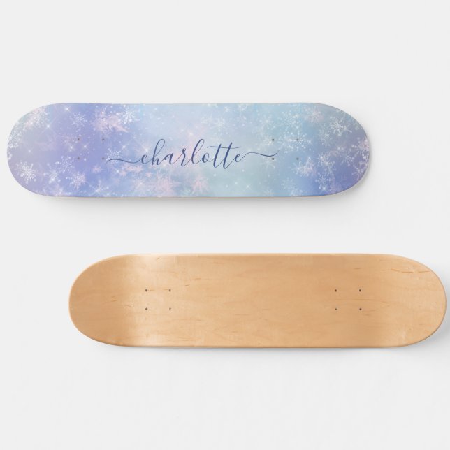Personalized Frozen Icicles Skateboard (Horz)