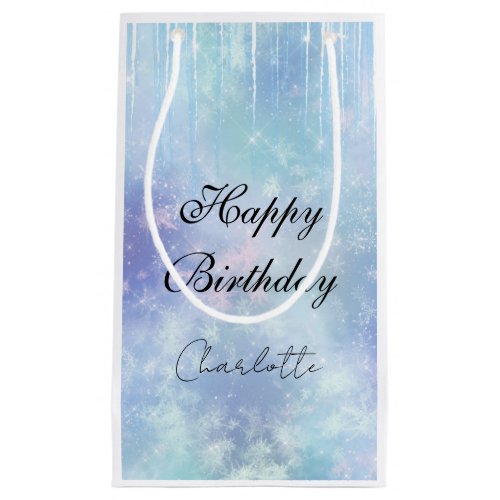 Personalized Frozen Icicles Small Gift Bag