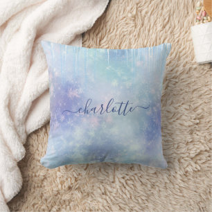 Personalized Frozen Icicles Throw Pillow