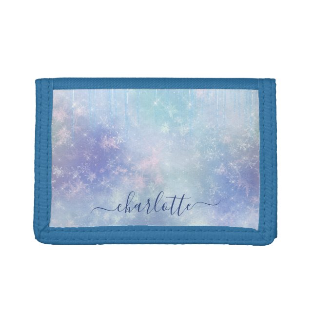 Personalized Frozen Icicles Trifold Wallet (Front)