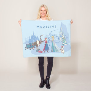 Personalized Frozen   Sven, Anna, Elsa & Olaf Fleece Blanket