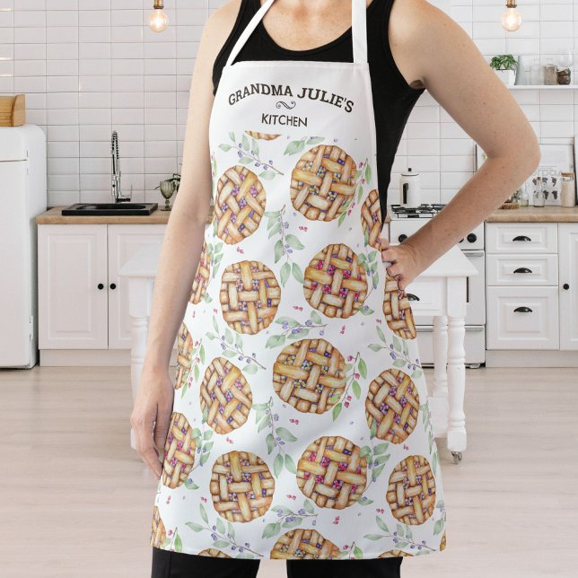 Personalized Fruit Pie Pattern, Custom Text Apron (Creator Uploaded)