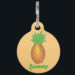 Personalized Fruity Tropical Hawaiian Pineapple Pet Tag<br><div class="desc">Pet tag features an original marker illustration of a tropical pineapple. Simply personalize with your information for a unique pet tag!

Don't see what you're looking for? Need help with customization? Contact Rebecca to have something designed just for you.</div>