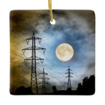 Personalized Full Moon and Power Lines Christmas
