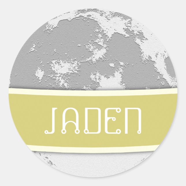 Personalized Full Moon Unisex Stickers (Round) (Front)
