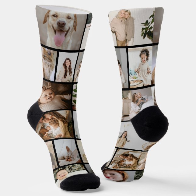 Personalized Fun 16  Photo Template Socks (Angled)