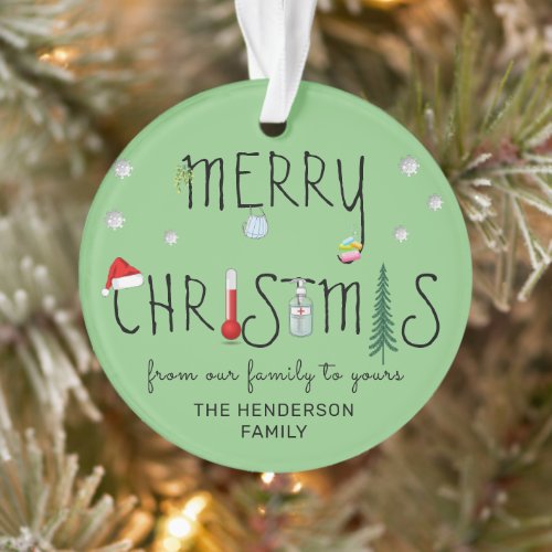 Personalized Fun 2020 Covid Christmas Tree Ornament