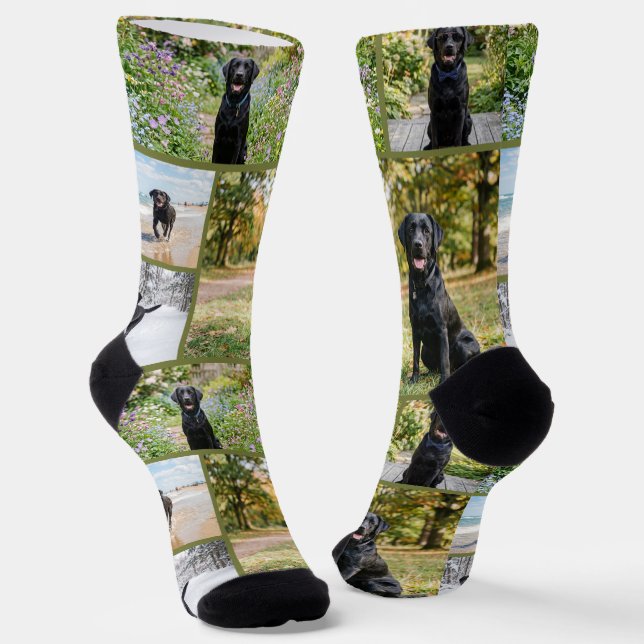 Personalized Fun 5 Photo Template Socks (Angled)