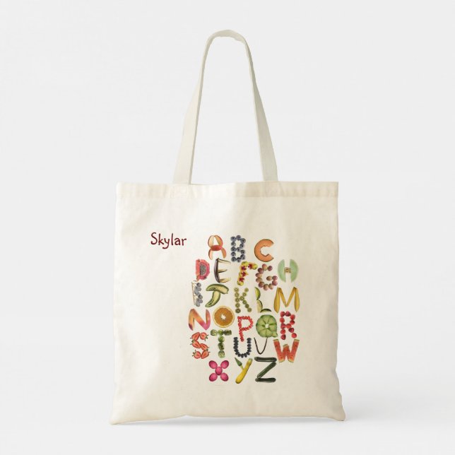 Personalized Fun Alphabet  Tote Bag (Back)