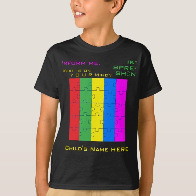 Personalized Fun and Colorful Autism Expression T-Shirt (Front)