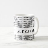 Personalized Fun and Cool Binary Code Pattern Coffee Mug (Front Right)