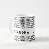 Personalized Fun and Cool Binary Code Pattern Coffee Mug (Front Left)