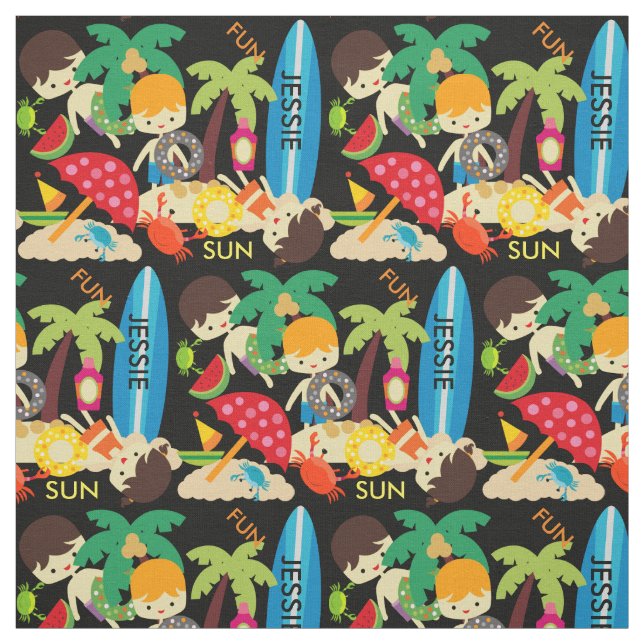Personalized Fun at the Beach Fabric (Swatch)