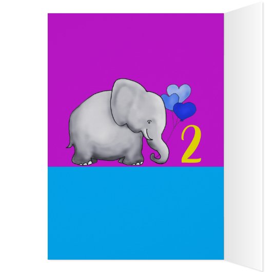 Personalized Fun Baby Elephant 2nd Birthday Poem (Inside (Left))
