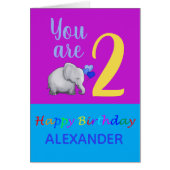 Personalized Fun Baby Elephant 2nd Birthday Poem (Front)