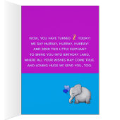 Personalized Fun Baby Elephant 2nd Birthday Poem (Inside (Right))