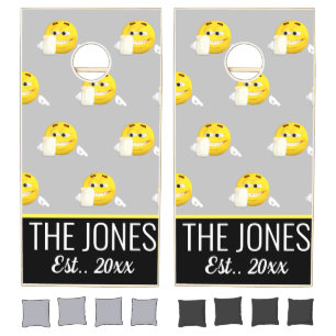 personalized fun beer cornhole set