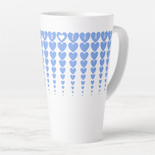 Personalized, Fun Best Dad Ever Blue Hearts Tinsel Latte Mug