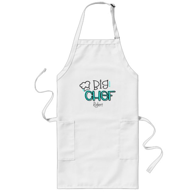 Personalized Fun Big Chef Long Apron (Front)