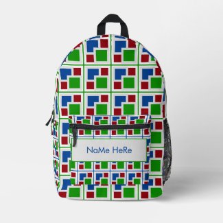 Personalized Fun Blue Red Green Geometric