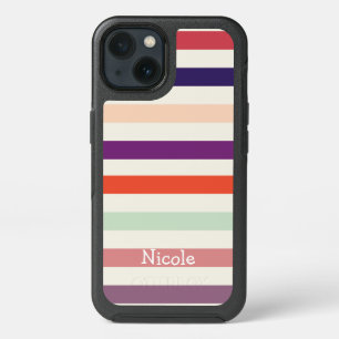 Personalized Fun Bright Stripes Pattern iPhone 13 Case