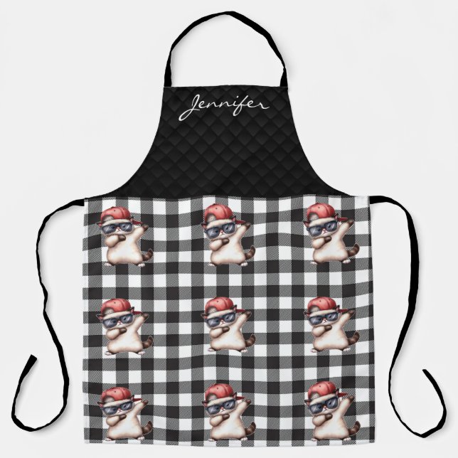 Personalized Fun Cat All-Over Print Apron (Front)