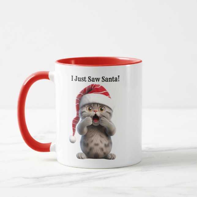 Personalized Fun Cat Christmas Mug (Left)