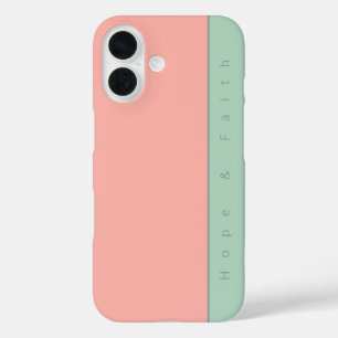 Personalized Fun Colorful Soft Pastel Peach, Green iPhone 16 Case