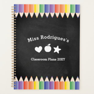 Personalized Fun Colorful Teacher Classroom Planner