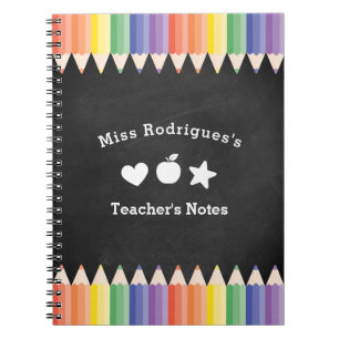Personalized Fun Colorful Teacher Notebook