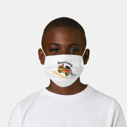 Personalized Fun Construction Vehicles Dump Truck Kids Cloth Face Mask