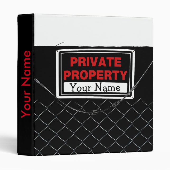 Personalized Fun Cool - Private Property Sign Binder (Front/Spine)