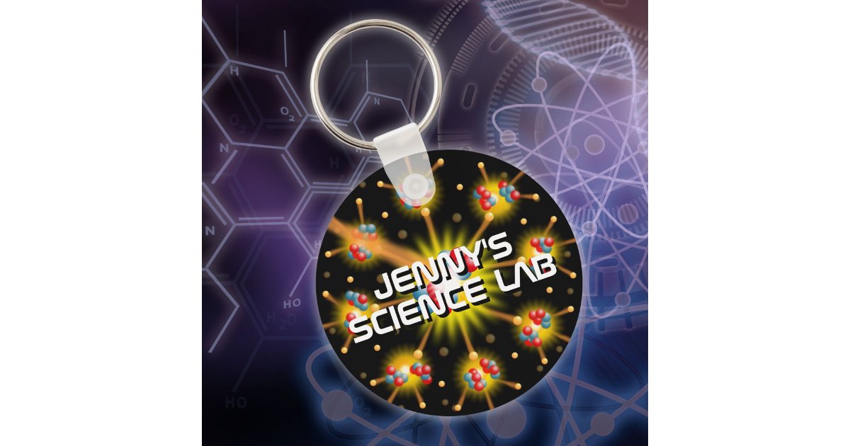 Science Lab Keychains Personalized Fun Cool Science Lab Keychain | Zazzle