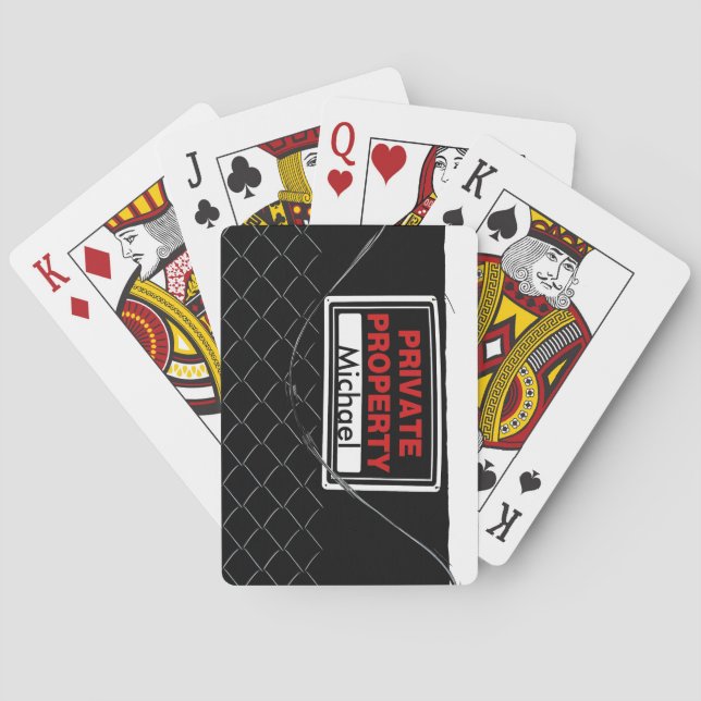 Personalized Fun Cool Unique Monogram Great Gift Poker Cards (Back)