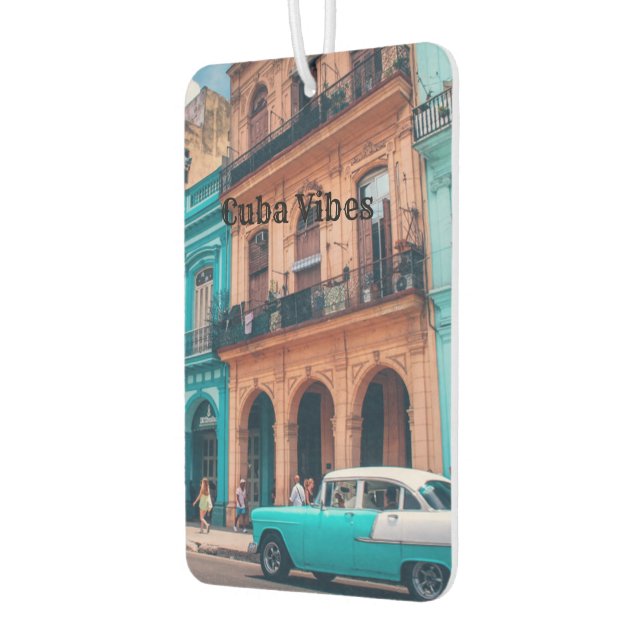 Personalized Fun Cuba Street Car Air Freshener (Left)