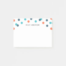 Personalized Fun Dark Blue Orange Confetti