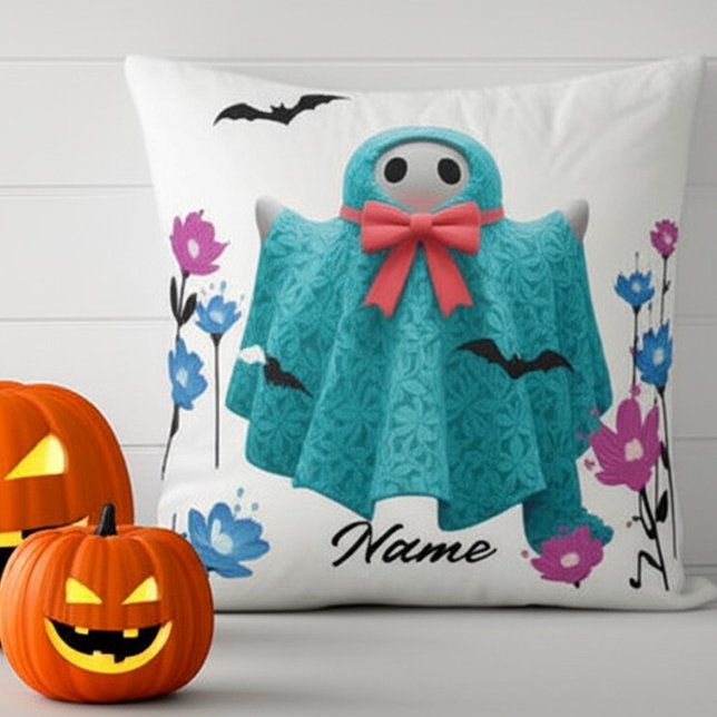 Personalized & Fun Decor - Cute Spooky Ghost  Throw Pillow (Creator Uploaded)