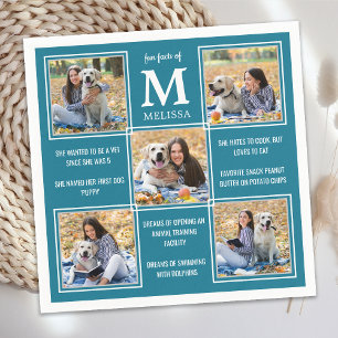 Personalized Fun Facts Graduation Photo Collage Napkins